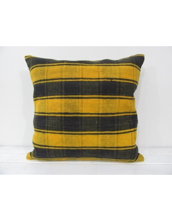 Turkish vintage kilim pillow cover yellow black