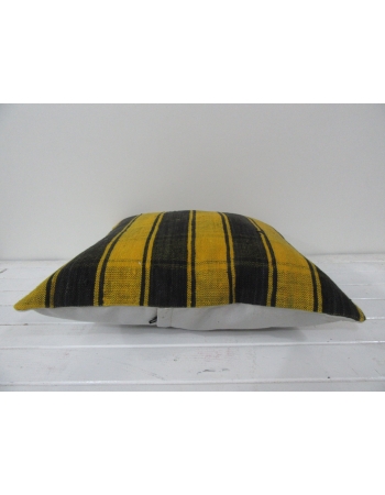 Turkish vintage kilim pillow cover yellow black