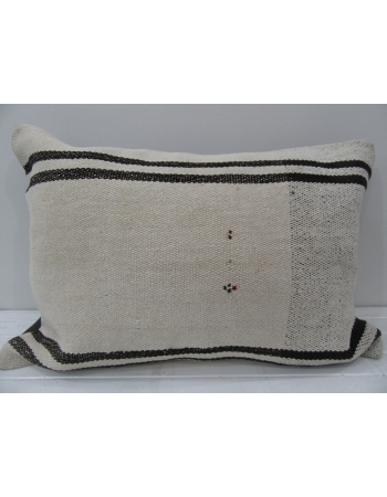 White Vintage Turkish kilim pillow cover