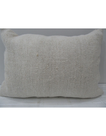 White Handmade vintage Turkish kilim pillow