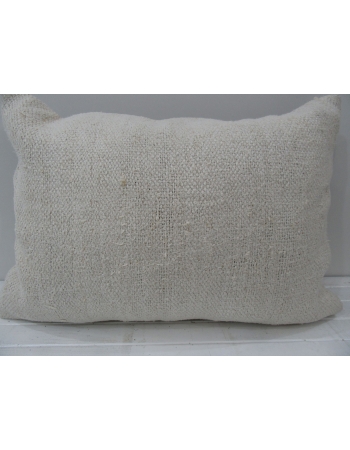 White Handmade vintage Turkish kilim pillow