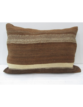 Brown Vintage Turkish kilim pillow cover