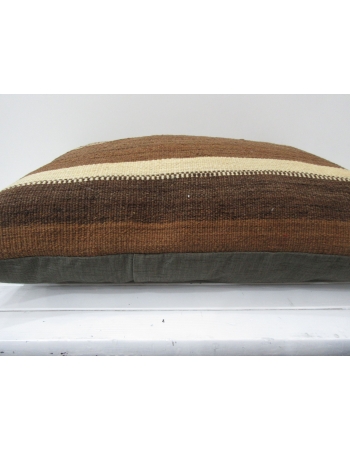 Brown Vintage Turkish kilim pillow cover