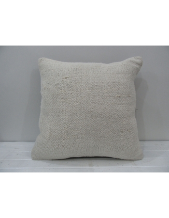 White vintage Turkish kilim pillow cover