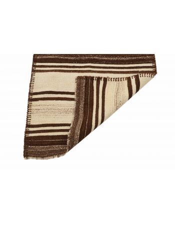 Natural Striped Vintage Kilim Runner - 2`11" x 11`10"