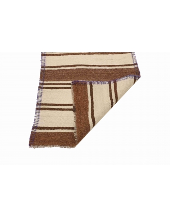 Striped Vintage Natural Kilim Runner - 2`6" x 11`9"