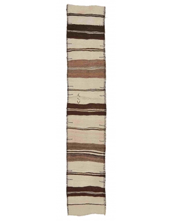 Modern Vintage Striped Kilim Runner - 2`8" x 11`4"