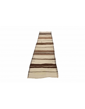 Modern Vintage Striped Kilim Runner - 2`8" x 11`4"