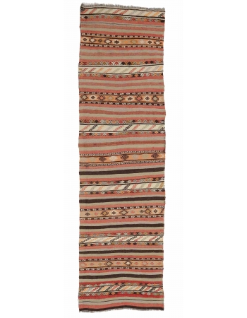 Embroidered Vintage Kilim Runner - 2`8" x 10`2"