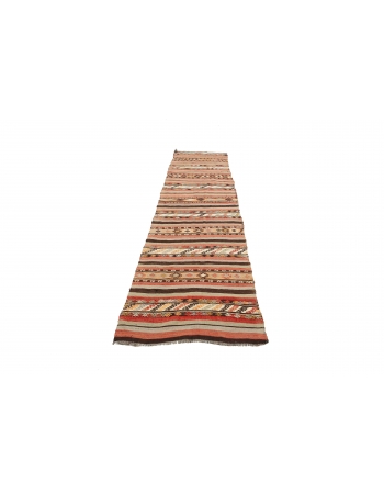 Embroidered Vintage Kilim Runner - 2`8" x 10`2"