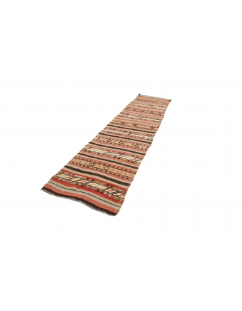 Embroidered Vintage Kilim Runner - 2`8" x 10`2"