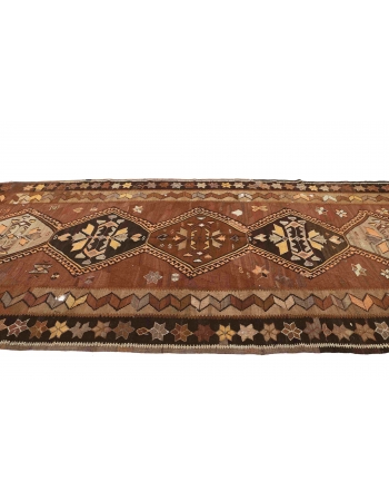 Vintage Decorative Turkish Kars Kilim Rug - 5`11" x 13`10"