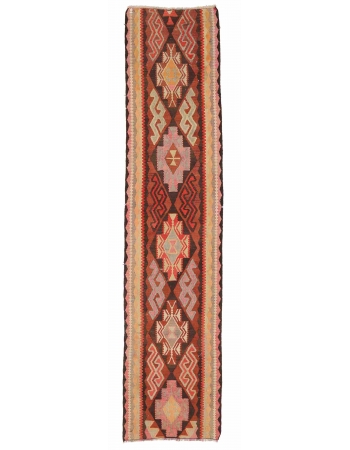 Decorative Vintage Kilim Runner - 2`9" x 12`5"