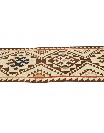 Vintage Decorative Herki Kilim Runner - 3`4" x 10`5"