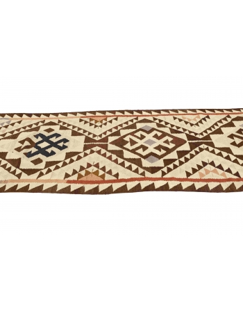 Vintage Decorative Herki Kilim Runner - 3`4" x 10`5"