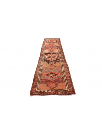 Vintage Decorative Herki Runner Rug - 2`11" x 12`2"