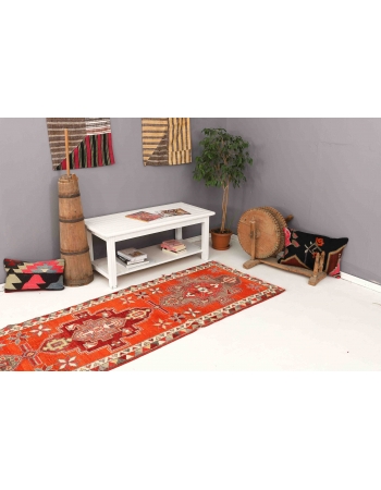 Orange Vintage Decorative Runner - 2`9" x 13`0"