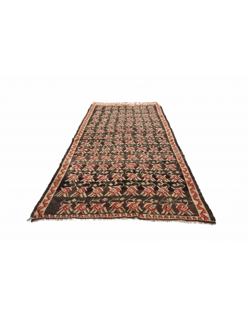 Vintage Decorative Turkish Kilim Rug - 5`2" x 10`2"