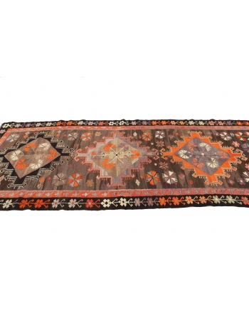 Vintage Decorative Turkish Kilim Rug - 3`10" x 10`4"