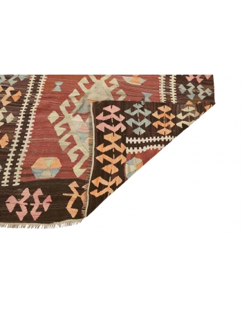 Vintage Unique Turkish Kars Kilim Rug - 4`5" x 8`11"