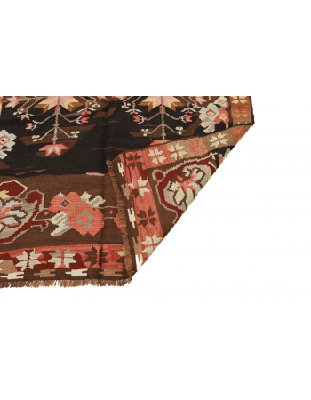 Floral Vintage Kars Kilim Rug - 4`7" x 10`0"