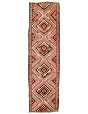 Vintage Decorative Kilim Runner - 3`2" x 11`7"