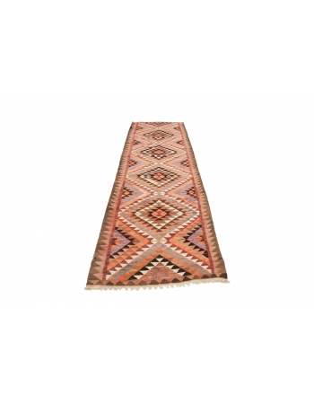 Vintage Decorative Kilim Runner - 3`2" x 11`7"