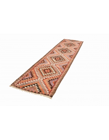 Vintage Decorative Kilim Runner - 3`2" x 11`7"