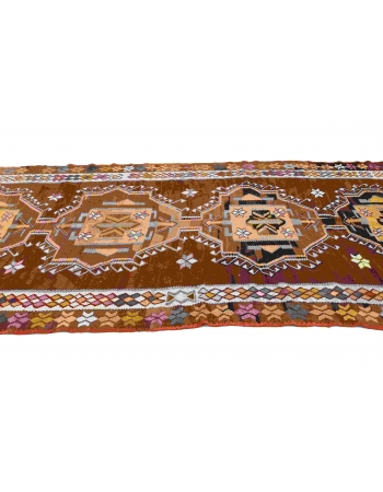 Decorative Vintage Turkish Kilim Rug - 5`11" x 13`7"