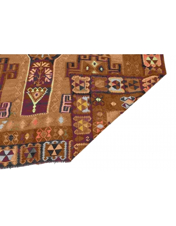 Vintage Turkish Wool Kilim Rug - 6`2" x 13`3"