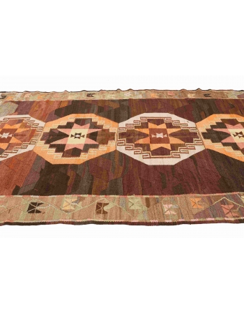 Decorative Vintage Turkish Kilim Rug - 6`6" x 11`8"