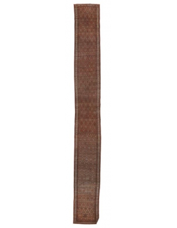 Long Antique Distressed Malayer Runner - 2`11" x 25`9"