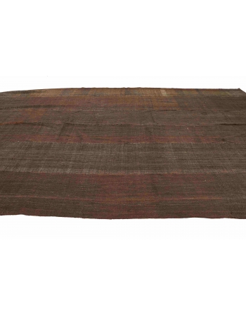 Oversized Vintage Brown Tente Kilim Rug - 9`2" x 21`2"