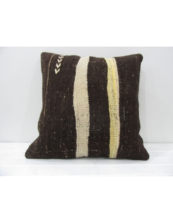 Brown vintage Turkish kilim pillow cover