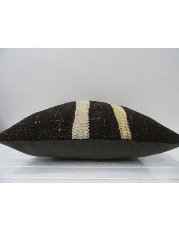 Brown vintage Turkish kilim pillow cover