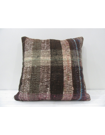 Brown vintage Turkish kilim pillow cover