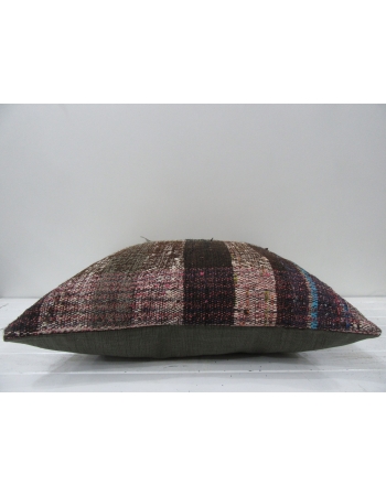 Brown vintage Turkish kilim pillow cover