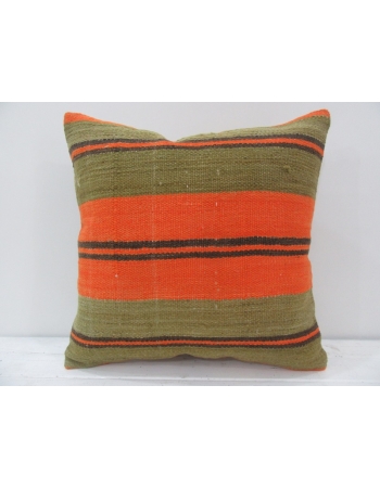 Handmade vintage striped kilim pillow cover