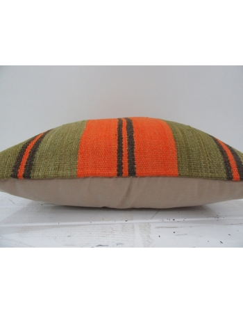 Handmade vintage striped kilim pillow cover