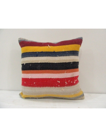 Vintage handmade colorful Turkish kilim pillow cover