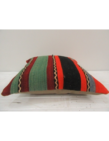 Vintage striped colorful Turkish kilim pillow cover