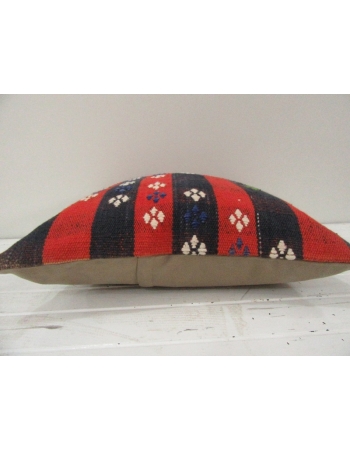 Vintage red and navy blue Turkish kilim pillow cover