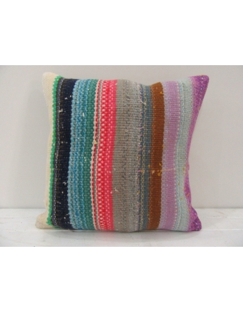 Vintage Handwoven Colorful Turkish Kilim Cover Pillow