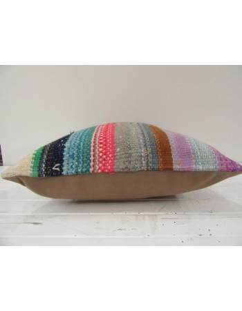 Vintage Handwoven Colorful Turkish Kilim Cover Pillow