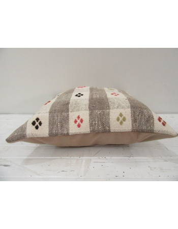 Vintage Handwoven Beige Kilim Pillow Cover