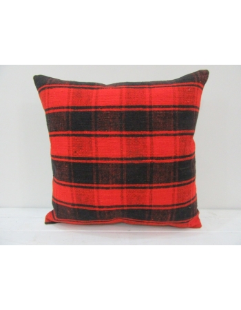 Vintage Red and Black Turkish Kilim Pillow cover