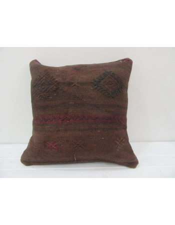 Vintage Brown Handwoven Turkish Kilim Pillow cover