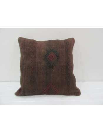 Vintage Brown Handwoven Turkish Kilim Pillow cover