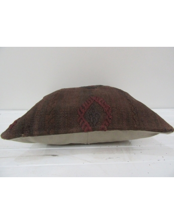 Vintage Brown Handwoven Turkish Kilim Pillow cover