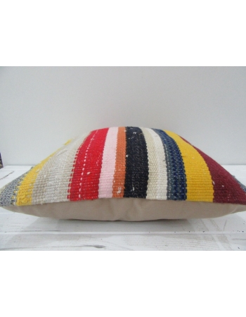 Vintage Handmade Colorful Striped Turkish Kilim Pillow cover